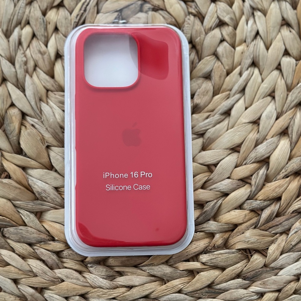 Apple iPhone 16 Pro Case - Vibrant Red Silicone